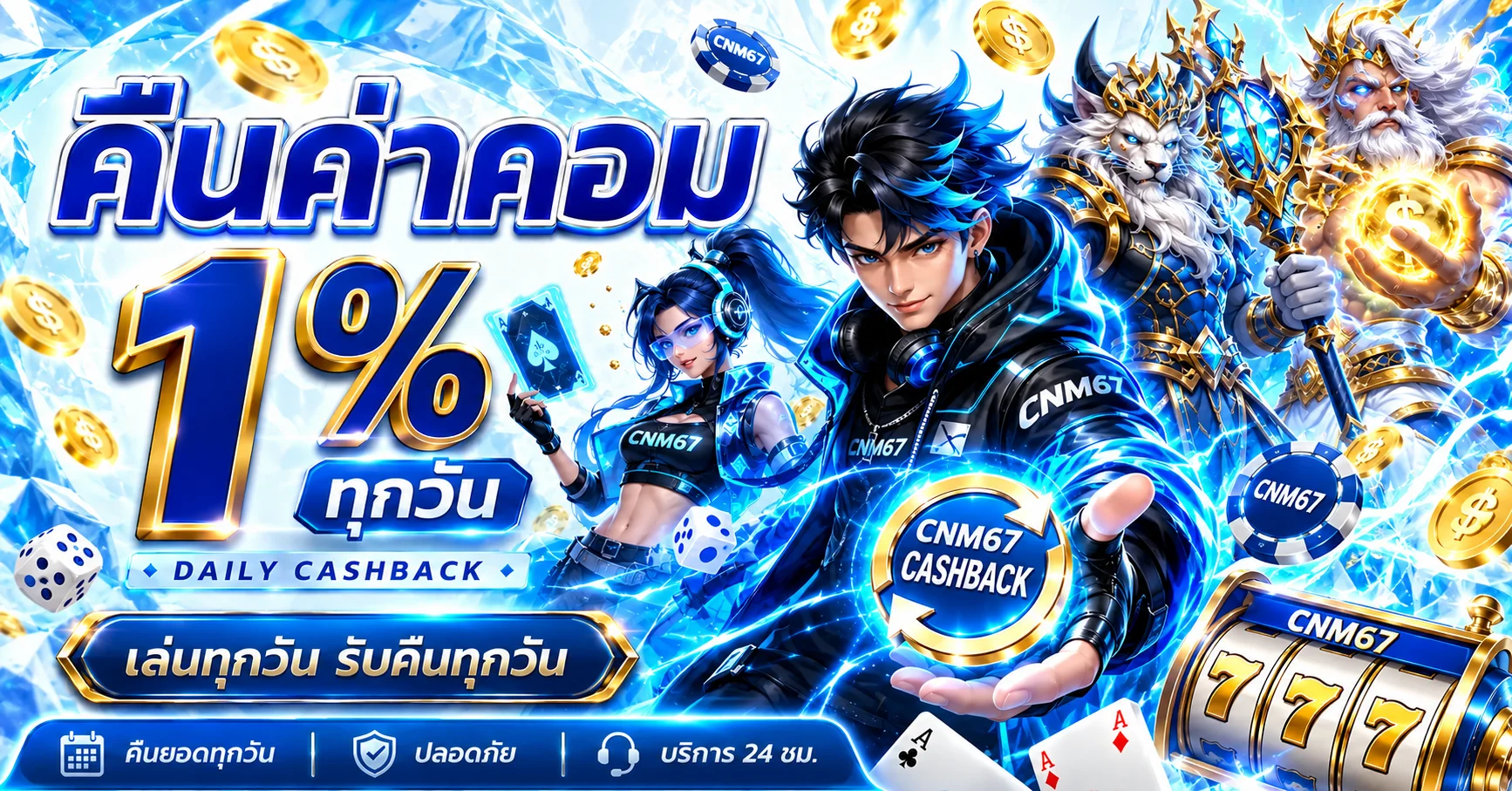 คืนค่าคอมรายวัน CNM67 พร้อมภาพตัวละครและเหรียญรางวัล